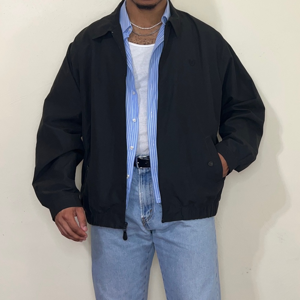 Chaps Black Harrington Jacket